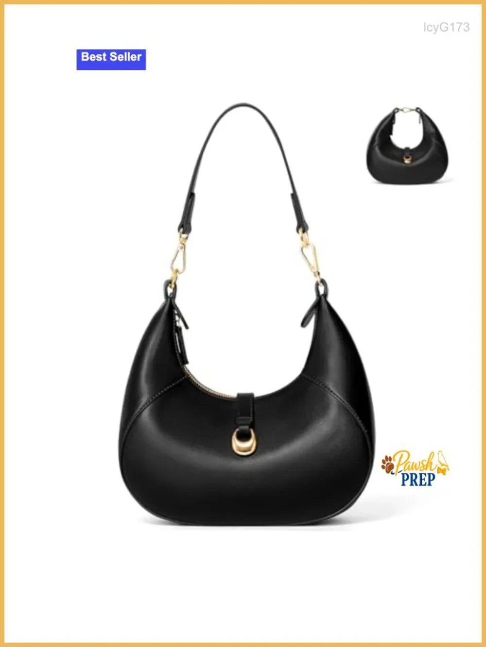 Crescent Shoulder Bag Soft Vegan Leather Trendy Hobo Handbag 3-in-1